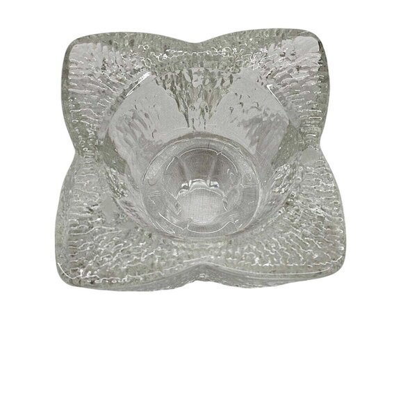 Frosted Glass Candle Holders With Textured Star Design - Picture 3 of 7